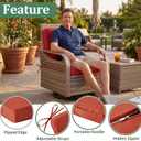 24x24 in Outdoor Foam Deep Seat Cushion Set of 4, Water-Resistant & Fade-Resistant Outdoor Chair Cushions, Replacement for Patio Furniture Deep Seat Sofa & Couch,Brick red