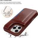 iCoverCase Compatible with iPhone 16 Pro Wallet Phone Case with Card Holder for Women Men, [RFID Blocking] Card Slots PU Leather Protective Wallet Case 6.3 Inch (Dark Brown)