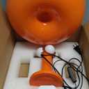 Orange Mushroom Lamp, Mid Century Modern Table Lamp for Bedroom, Minimalist Mushroom Decor Bedside Small Lamps, 2700K(Bulb Included, Plug Powered)