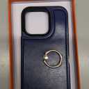 ONETOP for iPhone 15 Pro Max Wallet Case with Card Holder, 360° Rotation Ring Kickstand RFID Blocking PU Leather Double Magnetic Clasp Shockproof Cover for Women and Girls 6.7 Inch (Blue)