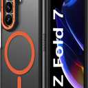 BENTOBEN Magnetic for Samsung Galaxy Z Fold 7 Case 2025 [Compatible with Magsafe] [Military-Grade Protection] Matte Slim Anti-Slip Anti-Yellow Women Men Phone Cases for Z Fold 7 8.0", Orange/Black