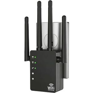 WiFi Repeater Signal Extender, Extends Coverage to 12880 Sq.ft, Handles 105 Devices, Dual-Band 5GHz/2.4GHz Wireless Repeater Amplifier, WiFi Extender for Home Use