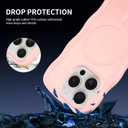 Magnetic for iPhone 15 Pro Case, (Compatible with Magsafe) Curly Wavy Frame Hard Translucent Matte Clear Back Cover for Women Men TPU Bumper Shockproof Phone Case (Pink)