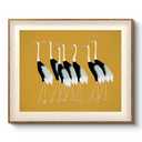 VIYYIEA Framed Wall Art for Living Room, Cranes Canvas Prints, Vintage Home Decor, Animals Painting Picture, Bathroom Wall Decor Gifts for Friends or Family - 36L x 24W