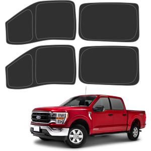 D-Lumina Side Window Sun Shade for 2015-2020 Fo-rd F150 F-150 Accessories (Not for 1 Door), Side Window Shades Sun Visor Protector Block UV Rays Heat, Foldable 2 Layers 210T Material Pack of 4