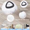 Wa.IE JiemiMicrofiber Spin Mop Refills Head Compatible for EasyWring 1-Tank System (6-Pack Set: Includes 1 Mop Scrub Brush + 1 Mop Base + 4 Pack Cleaning Floor Mop Head) (2 Green Mop +2 White Mop Heads)