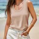 Saodimallsu Women's Ribbed Knit Sweater Vest (Pink)