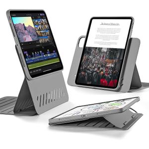 ESR for iPad Pro 11 Inch Case (2022/2021/2020/2018, 4th/3rd/2nd/1st Generation), Removable Magnetic Cover, Adjustable Portrait/Landscape Stand with Raised Display View, 9 Standing Angles, Grey