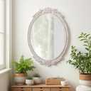 Vintage Oval Mirrors for Wall 30 X 22 Inch, Distressed White