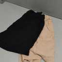 Locoowai 2 Pack Women's Linen Cotton Shorts Casual Drawstring High Waisted Wide Leg Summer Clothing with Pockets(Small, Black, Khaki)