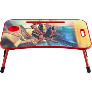 Marvel Spiderman Lap Desk Tray Table with Folding Legs, Cup Holder & Device Slot, Portable Kids Lap Desk for Homework, Meals, Tablets & Laptops