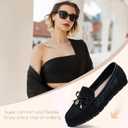 Loafers for Women Comfortable Knit Slip-On Shoes-Breathable Lightweight Driving Walking Mesh Flats for Work Office Comfort (Black)