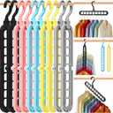 HEYHOUSE Closet Organizers and Storage,College Dorm Room Essentials,Pack of 10 Multifunctional Organizer Magic Space Saving Hangers with 9 Holes Storage Organization for Wardrobe Closet (Multicolor)