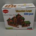 Wondertoys 530 Pcs Wooden Logs Set Ages 3+, Classic Building Log Toys for Kids, Creative Construction Engineering Educational Gifts