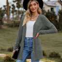 Cardigan for Women Long Sleeve Women Casual Outwear Soft Knit Coat for Women Fashion Trendy(Dark Green, 2XL)