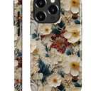 Compatible with iPhone 13 Pro Case - Dual-Layer Protection, Hard Shell with Silicone Interior,Slim Scratch Resistant Shockproof for Woman Men - Boho Floral Flower