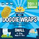 Bodhi Dog Disposable Male Dog Diapers - Super Absorbent, Leak-Proof Pee Wraps - Adjustable Fit, Comfortable Design, Advanced Moisture Control, and Wetness Indicator - Small (20 Count)