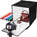 Upgrade Photo Studio Light Box-160pcs LED-Oxford Cloth- 16 inch /40cm-Stepless Dimming-Quick Install Foldable-Photo Shooting Tent kit (Black)