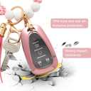 2 x QfungYe For Chevy Key Fob Cover with Keychain (5 Button, Pink)