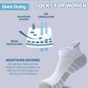 Ankle Socks for Women Running Athletic Thick Cushioned Wicking Low Cut Compression No Show Tab Socks 5 Pairs (9-11, 5 Pairs Gray and White)