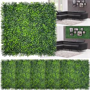 Artificial Boxwood Panels, 20"x 20" (26P) UV-Anti Faux Grass Panels for Interior Wall, Greenery Backdrop, Garden and Indoor Outdoor Plant Wall&Fence Covering Privacy for Backyard Decor