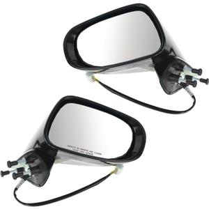 TRQ Driver and Passenger Side Mirror Assembly Set Power Heated Turn Signal Puddle Light Paint to Match Foldaway Compatible with 2009-2013 Lexus IS250