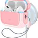 ESR for AirPods Pro 2 Case, Compatible with Airpods Pro Case 2nd / 1st Generation (2023/2022/2019), Compatible with MagSafe, Full Drop Protection Cover with Lanyard, Pink
