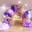 Purple Balloon Arch Kit, ADOINBY 153Pcs Different Sizes inch Lavender Metallic Purple and Gold Balloons and Confetti Party Balloon Garland Kit for Women Birthday Baby Shower Wedding Party Decorations
