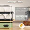 Evoloop Rapid Egg Cooker Electric 12 Eggs Capacity, Soft, Medium, Hard Boiled, Poached, Omelet Maker Egg Poacher & Vegetable Steamer, BPA Free TrayGreen