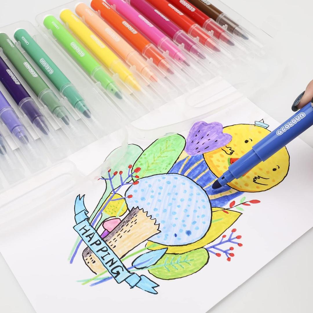 18 Colors Watercolor Markers, School and Art Suppliers, Back to School, Soft Nylon Brush Tips for Coloring, Calligraphy, Painting, Drawing 18 Colors Watercolor Markers, School and Art Suppliers, Back to School, Soft Nylon Brush Tips for Coloring, Calligraphy, Painting, Drawing