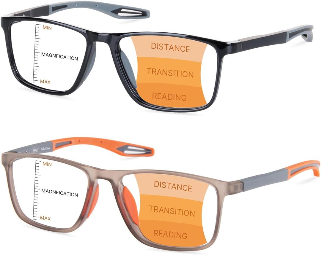 EFE Progressive Multifocus Blue Light Blocking Readers, TR90 Spring Hinge Reading Glasses for Men & Women, 4 Pack +2.5
