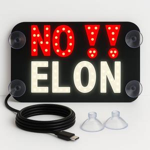 Anti Elon Tesla Sticker & Magnetic Bumper Decal Upgrade  NO Elon LED Windshield Sign for Tesla|Brighter Than Anti Elon Musk Stickers, Magnets & Car Decals I Bought This Before Elon Went Crazy Meme