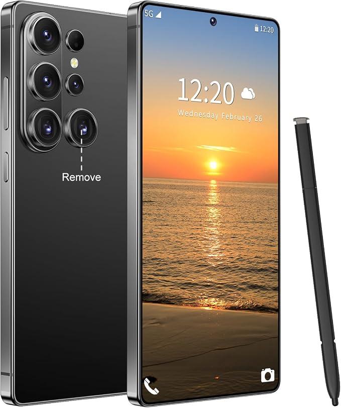 Replica I26 Ultra Unlocked Cell Phone,Built in Pen,16+1TB Unlocked Phone, Android 15 Battery 7000mAh 6.99" HD Screen Smartphone, 5G/Face ID/Fingerprint Lock/Dual SIM/GPS (Black, 1TB)