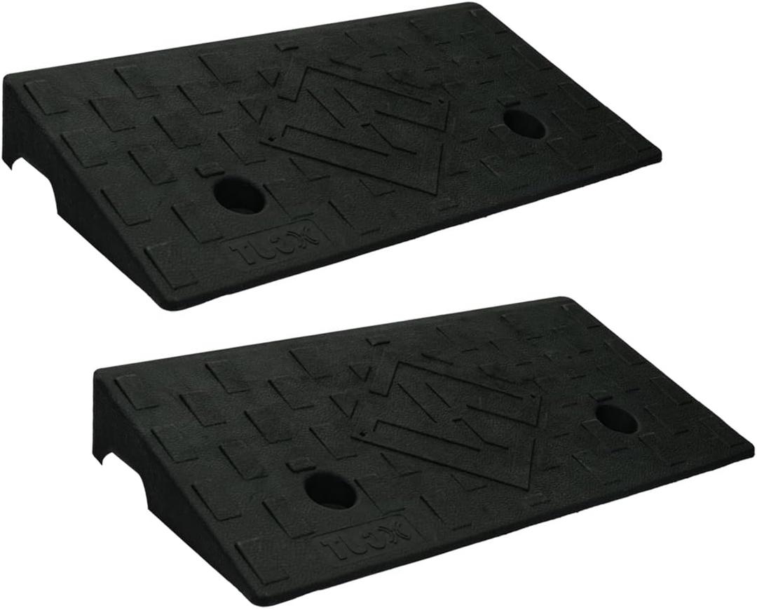 2.8" Rise 2pack Rubber Curb Ramps for Wheelchair Threshold Driveway Doorway Shed, Truck Car Motorcycle Bike Cart Lawn Mowers Angled Step Entry in Ramp, 7000lbs Heavy Duty Powersports Loading Ramp