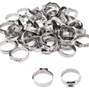 60pcs 3/4 inch Pex Crimp Rings, 304 Stainless Steel Single Ear Hose Clamps, Heavy Duty PEX Clamps for PEX Tubing Pipe Fitting Connections