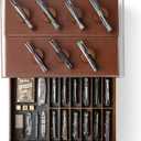 Holme & Hadfield Premium Knife Display Case for up to 30 Knives  Large Handcrafted Wooden Pocket Knife Organizer for Collections  Gift for EDC Collectors  Luxury Built to Last (Walnut)