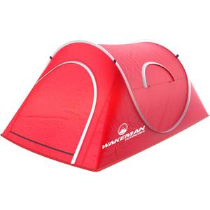 2 Person Pop Up Tent with Dual-Layer Door and Carry Bag - Water-Resistant Tent for Camping, Hiking, or Beach Use by Wakeman Outdoors (Red)