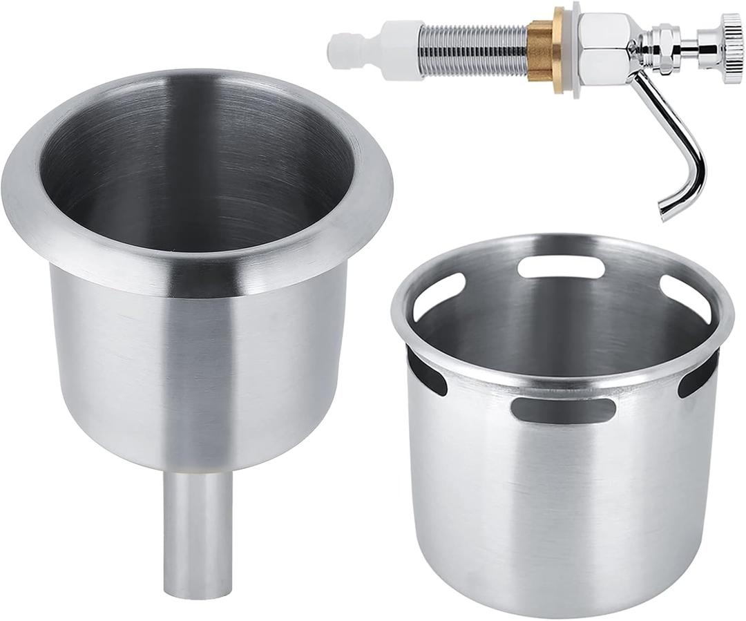 Dipper Well Faucet Sink, Stainless Steel Dipper Well, Brass Dipper Well Faucet Sink for Washing Ice Cream Scoop Coffee Scoop and Other Coffee Utensils