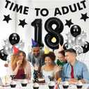 Holkcog 30pcs 18th Birthday Decorations for Boys, Black Happy 18th Birthday Banner, Hide The Car Keys, Bruh I'm 18 Cupcake Topper, Black Cake Topper, Sixteen Bday Decor Ceiling Wall Sign, 18 Party Men