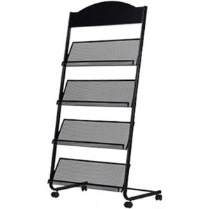 Iron Simple Floor-Standing Magazine Display Rack - Black