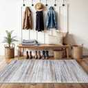 3x4 Rugs Washable Entry Rug: Easy-to-Clean Carpets for Large Entryway Hallway Kitchen Bedroom - Stain and Water Resistant Carpet with Non-Slip Backing - Soft Low-Pile Door Mat Beige Grey