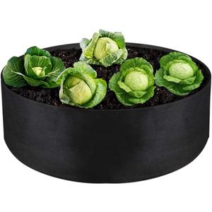 15 Gallon Large Grow Bag, Heavy Duty Fabric Round Raised Garden Bed Planter Pots for Planting Herb Flower Vegetable Potato Plants (24" D x 8" H, Black)