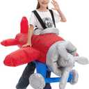 HSCTEK Child Inflatable Airplane Costume (7-10 Yrs, Red)
