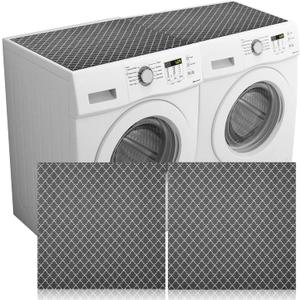 2 Pcs Washer and Dryer Covers Top Protector Mat Non Slip Washing Machine Cover Dust Proof Quick Drying Protective Dust Cover Pad for Laundry Room Kitchen(26.5 x 26.5 Inch,Checkered Style)