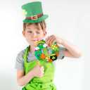 Winlyn 12 Sets St. Patrick's Day Shamrock Wreath Sign Decorations Foam St. Patrick's Day Craft Kits Lucky Shamrock Four-Leaf Clover Rainbow Foam Stickers for Kids Party Favors Classroom Activities