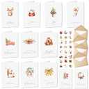 JOYIN 24 PCS Christmas Cards with Envelopes and Stickers, 12 White Different Designs Simplicity Bulk Xmas Greeting Cards 4" x 6" Inches for Wintertime Season, present Giving to Friends and Family