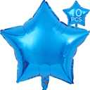 Blue Star Balloons 18 Inch, 10 Pcs Blue Star Shaped Mylar Helium Foil Metallic Balloon for Birthday Party Decorations Baby Shower Wedding Anniversary Backdrop Party Supplies