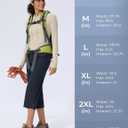 Women's Capri Pants Wide Leg Quick Dry Hiking Capris Water Resistant UPF50 Lightweight Loose Travel (Blue, L)