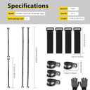 Heavy-Duty Grow Tent Mounting Bars, Durable Side Support Pole with Non-Slip Hook and Loop Straps for Indoor Grow Tents to Prevent Wall Suction (2 * 4)