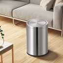 Mbillion 2.4 Gallons Brushed Silver Swing Lid Stainless Steel Trash Can